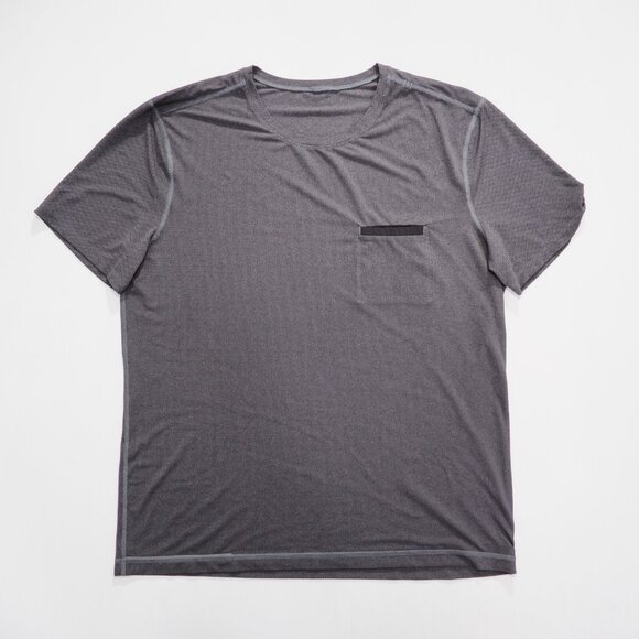 Lululemon Shirt Mens Extra Large Gray Tech Performance Stretch Mesh Breathable - Picture 7 of 7